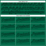 Custom Kelly Green Black 3D Pattern Design Gradient Style Irregular Shape Authentic Baseball Jersey