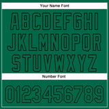 Custom Kelly Green Black 3D Pattern Design Gradient Style Irregular Shape Authentic Baseball Jersey