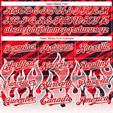 Custom Red Black-White 3D Pattern Design Flame Authentic Baseball Jersey