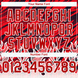 Custom Red Black-White 3D Pattern Design Flame Authentic Baseball Jersey