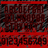 Custom Black Red 3D Pattern Design Flame Authentic Baseball Jersey