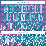 Custom Pink Teal-White 3D Pattern Design Flame Authentic Baseball Jersey