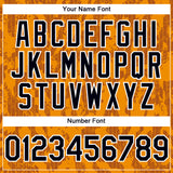 Custom Bay Orange Black-White 3D Pattern Design Abstract Fluid Authentic Baseball Jersey