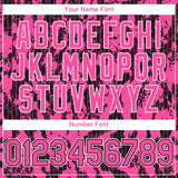 Custom Pink Black-White 3D Pattern Design Abstract Fluid Authentic Baseball Jersey