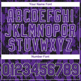 Custom Purple Black-White 3D Pattern Design Abstract Fluid Authentic Baseball Jersey