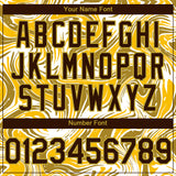 Custom Yellow Brown-Old Gold 3D Pattern Design Abstract Fluid Authentic Baseball Jersey