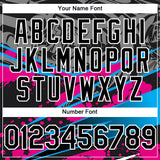 Custom Black Pink-White 3D Pattern Design Splatter Art Authentic Baseball Jersey