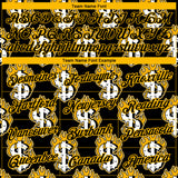 Custom Black Gold 3D Pattern Design Burnfiring Dollar Sign Money Theme Performance T-Shirt