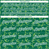 Custom Kelly Green White 3D Pattern Design Money Sign Performance T-Shirt