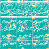 Custom Aqua White 3D Pattern Design Hawaii Style Pineapple Performance T-Shirt