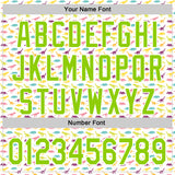 Custom White Neon Green 3D Pattern Design Animal Dinosaur Authentic Baseball Jersey