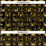 Custom Black Old Gold 3D Pattern Design Animal Crab Fruit Lemon Authentic Baseball Jersey