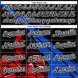 Custom Black Thunder Blue-Red 3D Pattern Design Knight Hero Art Authentic Baseball Jersey