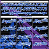Custom Black Thunder Blue-Purple 3D Pattern Design Knight Hero Art Authentic Baseball Jersey