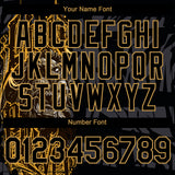 Custom Black Old Gold 3D Pattern Design Animal Lion Authentic Baseball Jersey