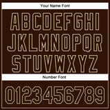 Custom Brown Cream 3D Pattern Design Football Skull Helmet Authentic Baseball Jersey