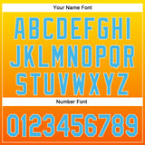 Custom Light Yellow Sky Blue Orange-Cream 3D Pattern Design Flame Football Helmet Authentic Baseball Jersey