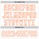 Custom White Orange 3D Pattern Design Football Helmet And Football Elements Authentic Baseball Jersey
