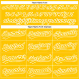 Custom White Yellow 3D Pattern Design Champion Trophy Authentic Baseball Jersey