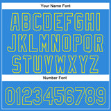 Custom Electric Blue Light Yellow 3D Pattern Design Champion Trophy Authentic Baseball Jersey