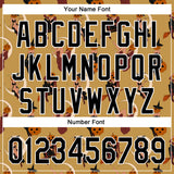 Custom Old Gold Black-White 3D Pattern Halloween Authentic Baseball Jersey