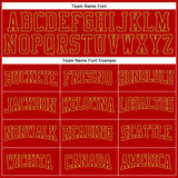 Custom Stitched Red Old Gold 3D Pattern Design Gradient Square Shape Sports Pullover Sweatshirt Hoodie