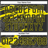 Custom Stitched Black Light Yellow 3D Pattern Design Torn Paper Style Sports Pullover Sweatshirt Hoodie