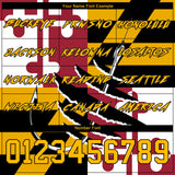 Custom Gold Black-Red 3D Maryland Flag And Fish Hook Fishing Sports Pullover Sweatshirt Hoodie