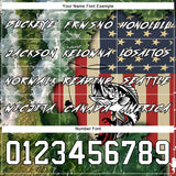 Custom Aurora Green White-Black 3D American Flag And Largemouth Bass Fish Fishing Sports Pullover Sweatshirt Hoodie