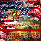 Custom Navy Red-White 3D American Flag And Smallmouth Bass Fish Fishing Sports Pullover Sweatshirt Hoodie