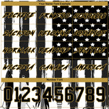 Custom Black Old Gold-White 3D American Flag And Fish Hook Fishing Bait Sports Pullover Sweatshirt Hoodie
