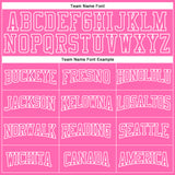 Custom Stitched Pink White 3D Pattern Design Color Blocking Stripe Sports Pullover Sweatshirt Hoodie