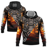 Custom Black White 3D Wild Boar Arrow Hunting Sports Pullover Sweatshirt Hoodie
