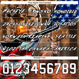 Custom Camo White-Black 3D American Flag And Hunting Tools Deer Hunting Sports Pullover Sweatshirt Hoodie