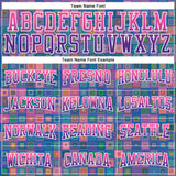 Custom Stitched Royal Pink-Purple 3D Pattern Design Geometric Gradient Square Shapes Sports Pullover Sweatshirt Hoodie