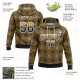 Custom Stitched Old Gold Black-White 3D Pattern Design Geometric Gradient Square Shapes Sports Pullover Sweatshirt Hoodie