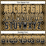 Custom Stitched Old Gold Black-White 3D Pattern Design Geometric Gradient Square Shapes Sports Pullover Sweatshirt Hoodie