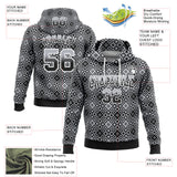Custom Stitched Gray Black-White 3D Pattern Design Geometric Gradient Square Shapes Sports Pullover Sweatshirt Hoodie
