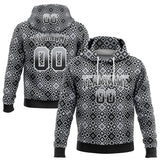 Custom Stitched Gray Black-White 3D Pattern Design Geometric Gradient Square Shapes Sports Pullover Sweatshirt Hoodie