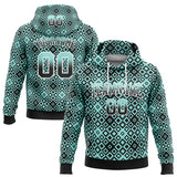 Custom Stitched Ice Blue Black-White 3D Pattern Design Geometric Gradient Square Shapes Sports Pullover Sweatshirt Hoodie
