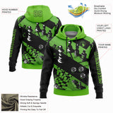 Custom Aurora Green Black 3D Chess International Chess Day Sports Pullover Sweatshirt Hoodie
