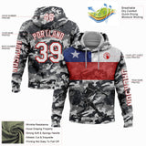 Custom Camo White-Red 3D Chile Chilean Flag Sports Pullover Sweatshirt Salute To Service Hoodie