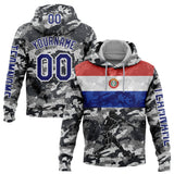 Custom Camo Navy-White 3D Paraguay Paraguayan Flag Sports Pullover Sweatshirt Salute To Service Hoodie