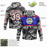 Custom Camo White-Red 3D Belize Belizean Flag Sports Pullover Sweatshirt Salute To Service Hoodie