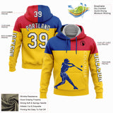 Custom Gold Royal Red-Black 3D Colombia Colombian Flag Sports Pullover Sweatshirt Hoodie