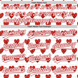 Custom White Red 3D Love Heart Valentine's Day Authentic Baseball Jersey