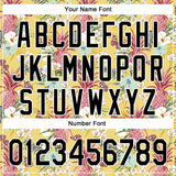 Custom Yellow Black-White 3D Hawaii Tropical Leaves Flower Pineapple Authentic Baseball Jersey