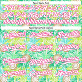 Custom White Pink 3D Hawaii Tropical Coconut Tree Authentic Baseball Jersey