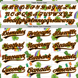 Custom White Black Bay Orange-Green 3D St. Patrick's Day Shamrock Authentic Baseball Jersey