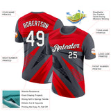 Custom Steel Gray Red-Black 3D Esports Performance T-Shirt